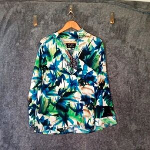 Frenz By Theresa Renz Vintage Tunic Colorful Art To Wear Vacation Womens Medium